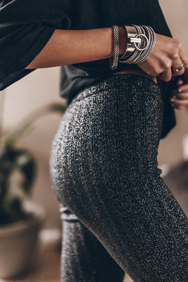 Comfy Days At Home or Streets Knit Ribbed Stretch Leggings