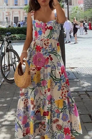 Summer casual floral print dress