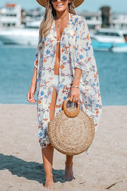 Tiki Bar Floral Print Cover-Up Kimono