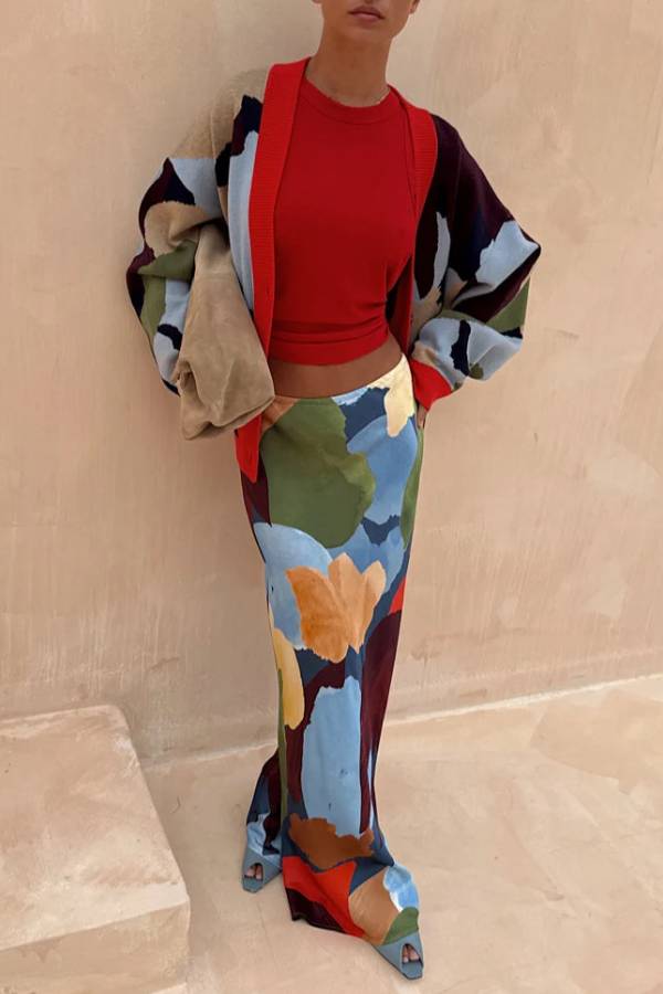 Abstract Geometric Pattern Skirt