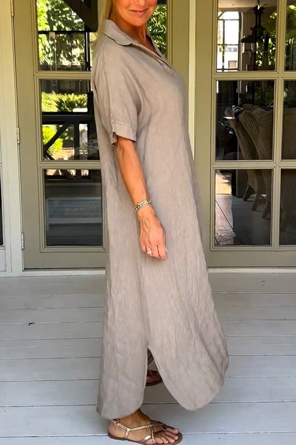 Classy Plain Half Sleeve Midi Dress