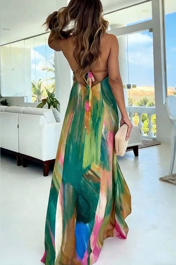 Delicate Satin Floral Print Single Breasted Midi Dress