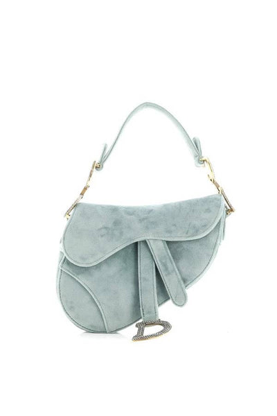 Velvet Rhinestone Saddle Bag