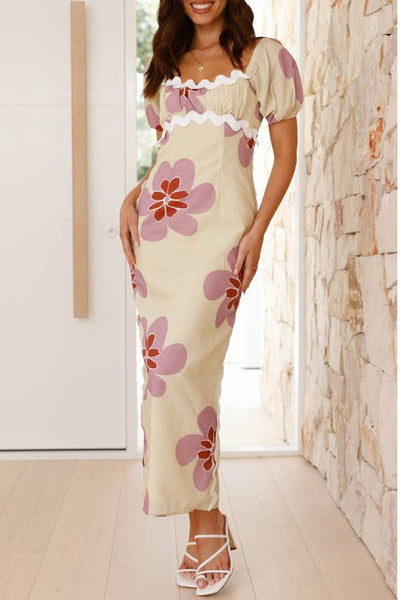 Autumn Maxi Dress - Butter/Pink Floral