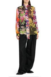 Floral silk blouse