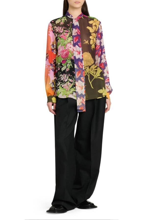 Floral silk blouse