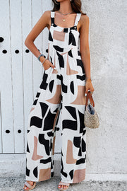 Women's Geometric Print Wide Leg Jumpsuit