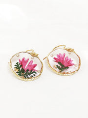 Retro Country Style Dried Flower Earrings