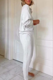 Lissett Zip-Through Long Sleeve Loose Sweatshirt and Elastic Waist Pocket Jogger Set