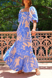 By Nicola Camille S/S Maxi Dress in Blue Lagoon