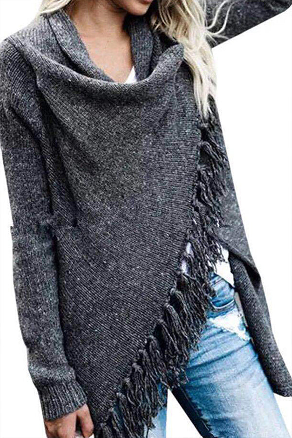 COZY UP TASSEL SWEATER COAT - 5 COLORS