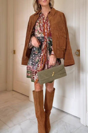 Retro trend suede texture casual jacket