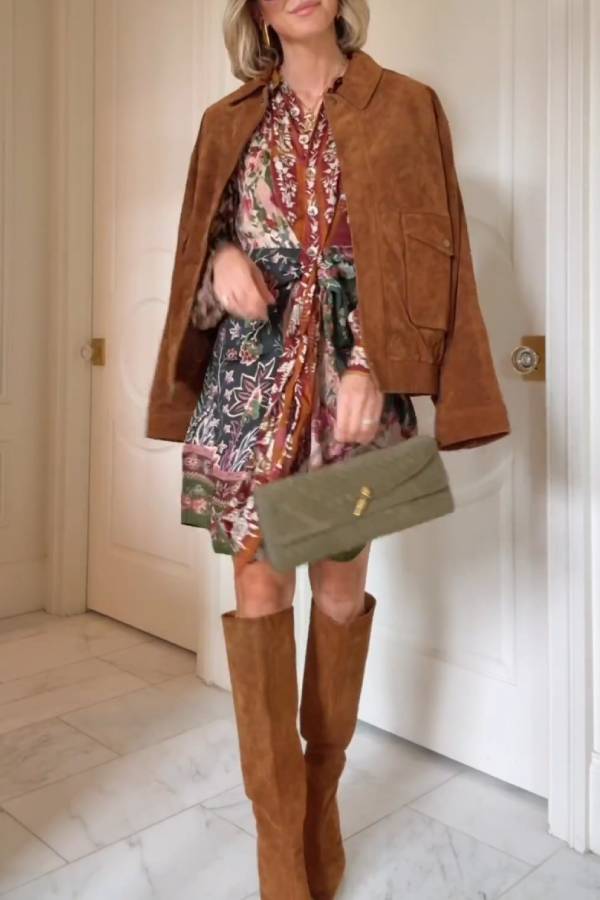 Retro trend suede texture casual jacket