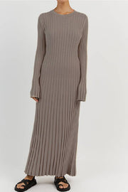 Big Pit Stripe Slimming Long sleeve Long Dress