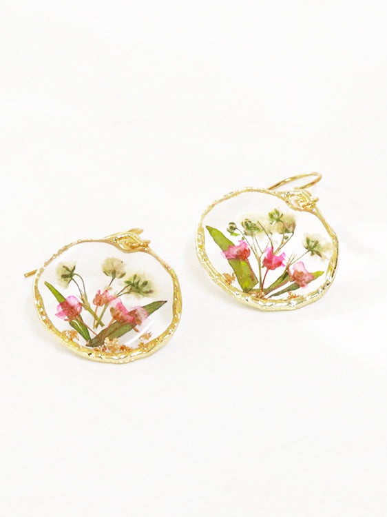 Retro Country Style Dried Flower Earrings