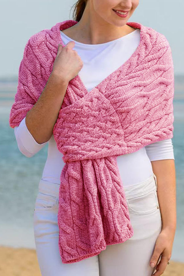 Fashionable women's knitted shawl scarf