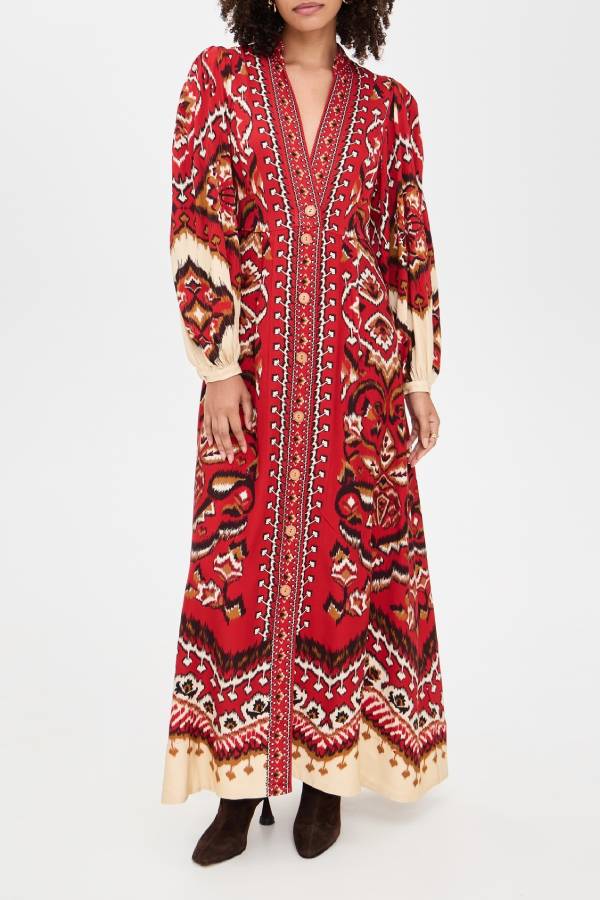 Ainika Pineapple Ikat Maxi Dress