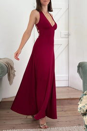 Another Most Beautiful Date Back Lace-up Stretch Maxi Dress