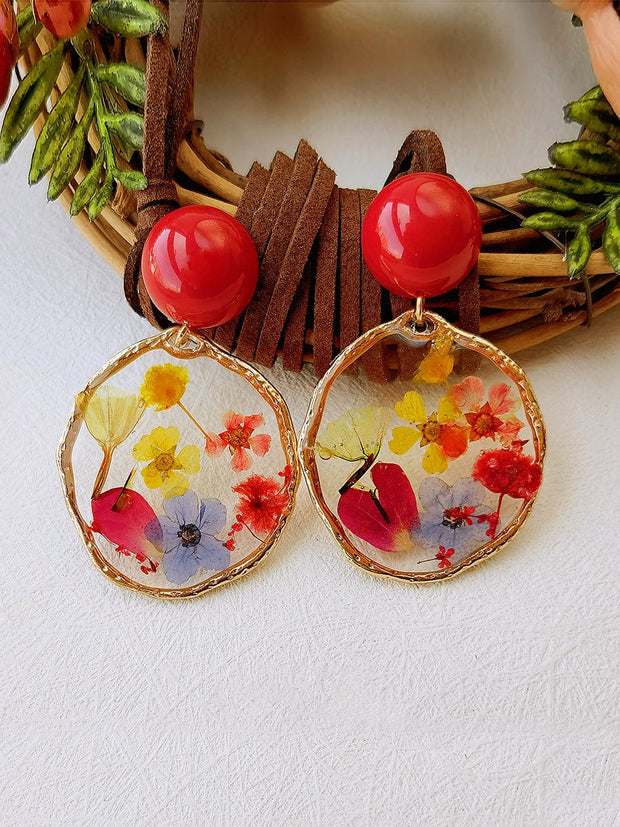 Pressed Flower Earrings - Garden Party