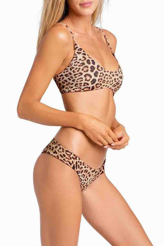 Bandeau Leopard Print Two Pieces Swimsuit