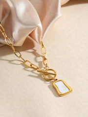 Gold-Plated Geometric Square Necklace