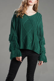 LOOK WHAT YOU MADE ME DO TASSEL KNIT SWEATER