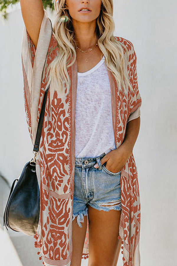 SEASIDE RETREAT BOHO PRINT KIMONO - 4 COLORS