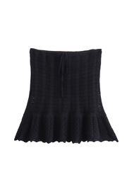 Knitted Vest Hollow Top + Knitted High Waist Mini Skirt