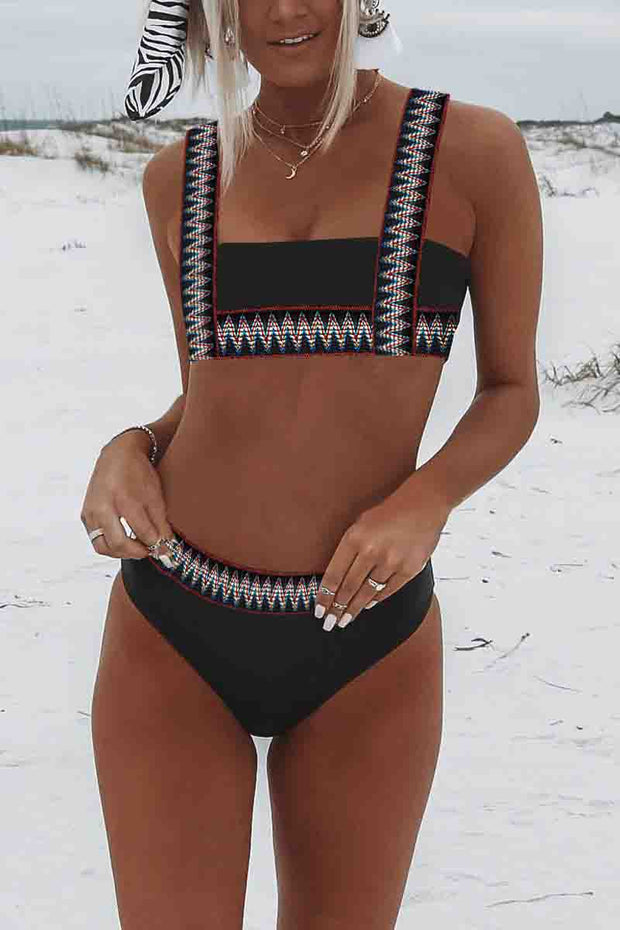 Patchwork Black Two pieces Swimsuit