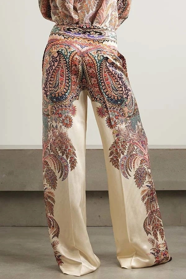 Feeling Dreamy Paisley Print High Rise Pocket Wide Leg Pants