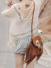 Western Crossbody Bag With Fringe