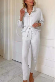 Lissett Zip-Through Long Sleeve Loose Sweatshirt and Elastic Waist Pocket Jogger Set