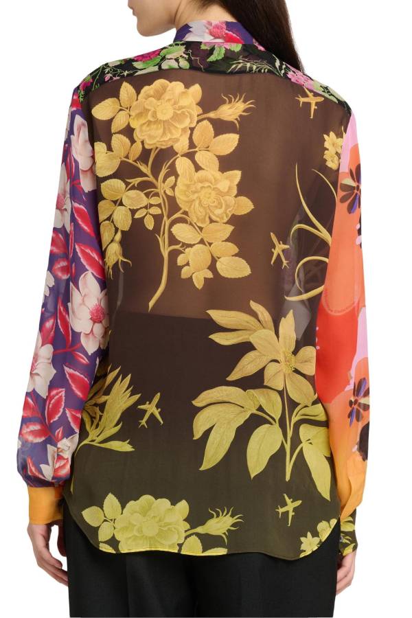 Floral silk blouse