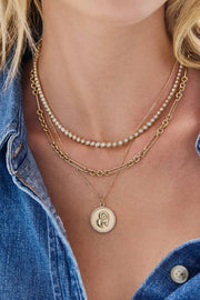 Full diamond collarbone necklace