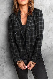 New plaid printed button casual blazer