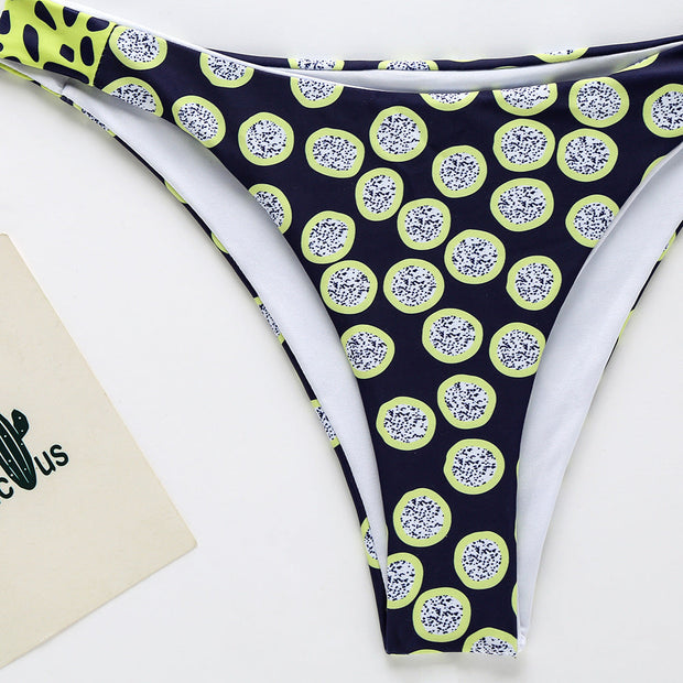 Women's New Sexy Printed Bikini Set Bandage Low Waist Swimsuit