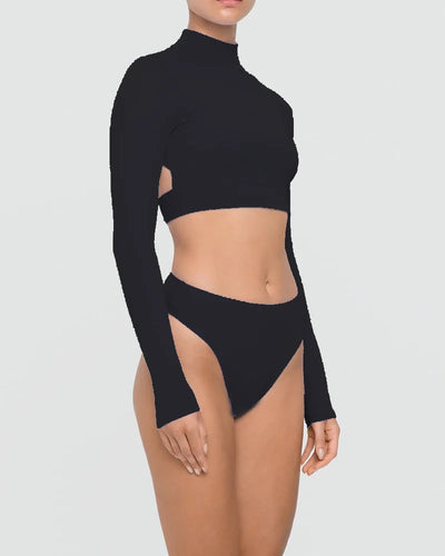 women's solid color backless wetsuit swimsuit