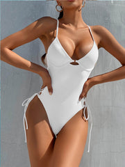 European and American solid color swimsuit