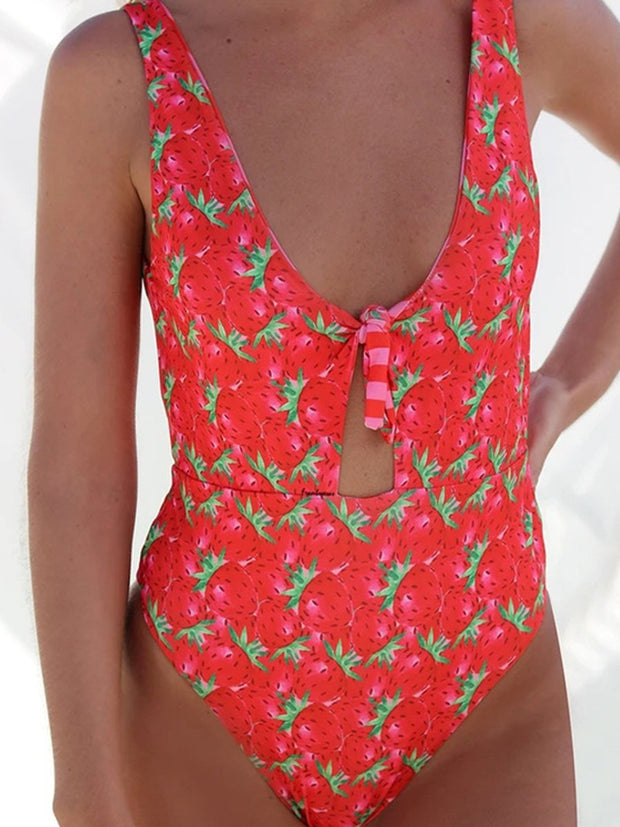 Strawberry Print One-piece Swimsuit