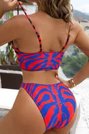 In Focus Animal Print Lace Up Bikini Swimsuit