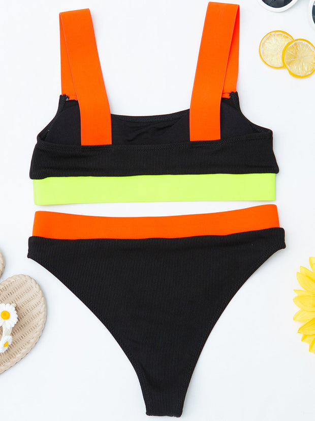 Contrast Stitching Bikini