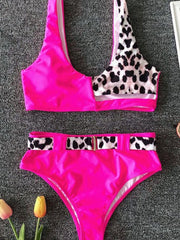 Removable Padding Cut Out Color Block Two pieces Swimsuit