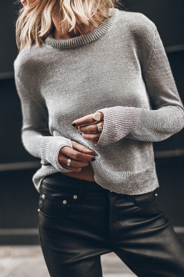 THE SILVER METALLIC KNITTED SWEATER