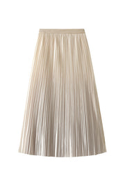 Elegant gradient pleated long skirt