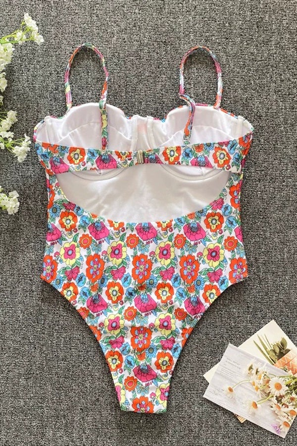 Sling Floral One-piece Swimsuit