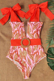 Tie Print One-piece Swimsuit