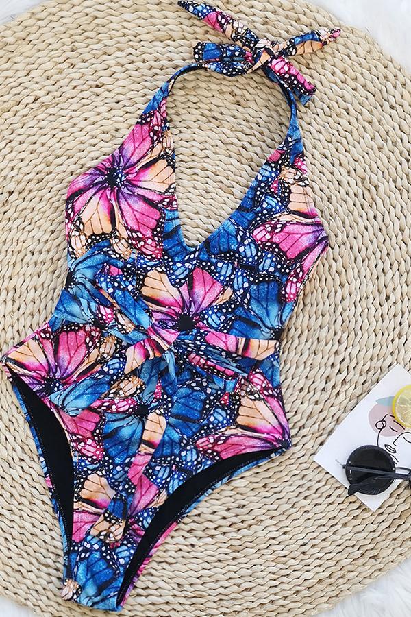 Sexy Halter Strap One-Piece Swimsuit