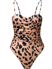 Leopard Bandeau One-piece Swimsuit