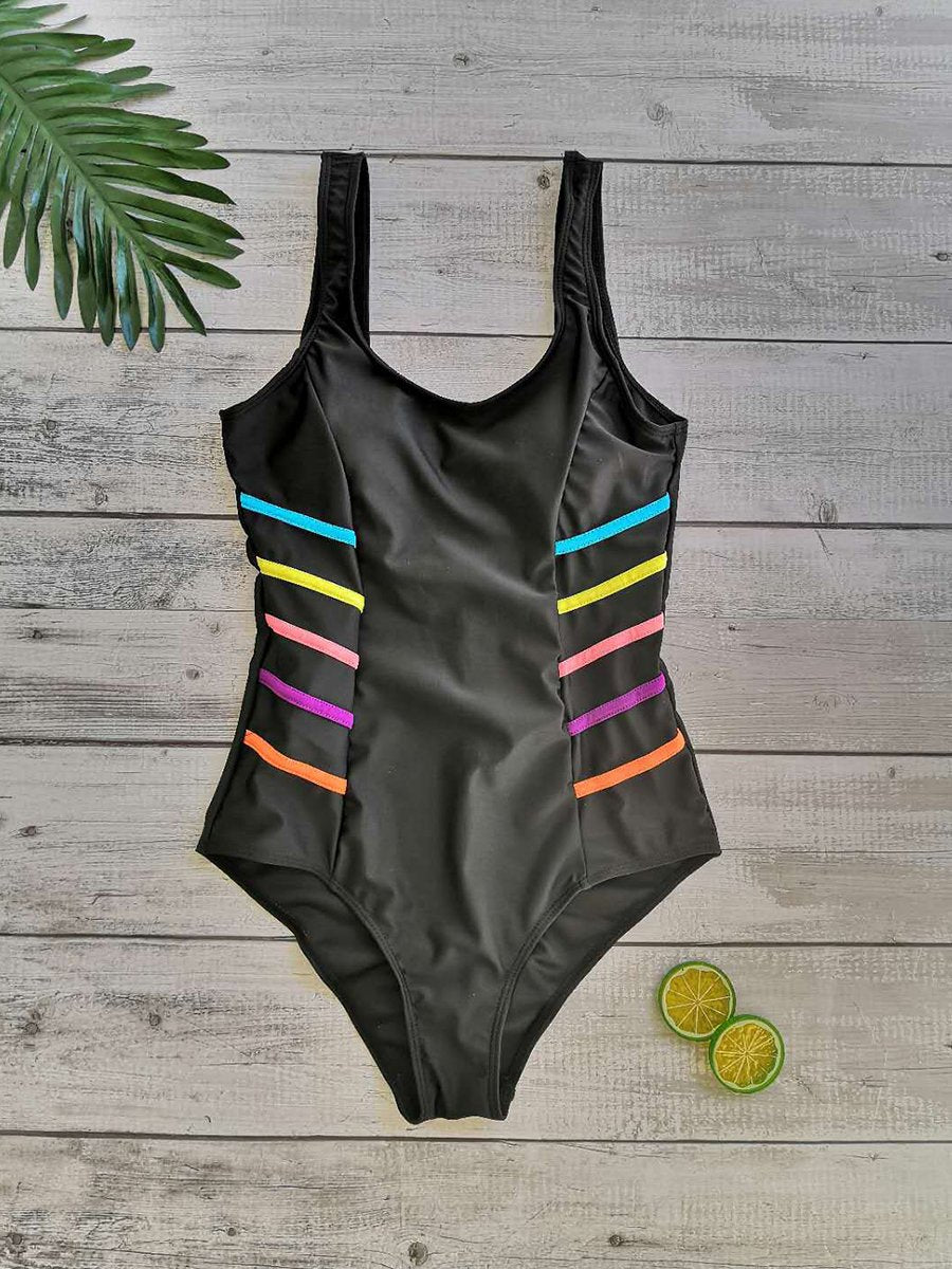 Rainbow Stripe One-piece Swimsuit