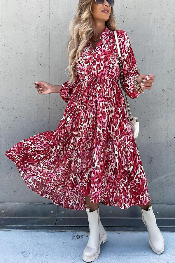 Floral Printed Tiered Midi Dress